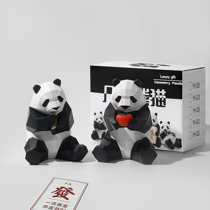 Геометрическая Фортуна Панда Окружающий стол Украшение Гостиная Офис Винный шкаф Вход Домашнее украшение Открытие Подарок