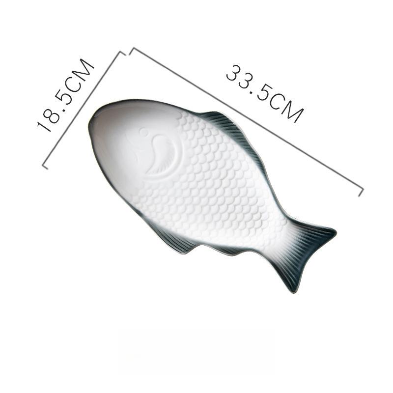 Обеденные тарелки в форме рыбы Креативные керамические подстановочные тарелки Фарфоровая бытовая ресторанная домашняя кухонная посуда