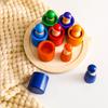 Montessori Rainbow Doll Wooden Toy Natural Wood Baby Hands-on Education Toy Puzzle Game Rainbow Building Block Children's Toy