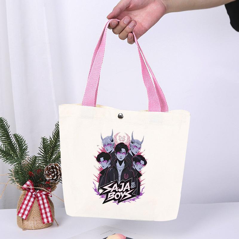 K-Pop Anime Cartoon Printed Student Large Capacity Portable Shoulder Bag Casual Canvas Bag