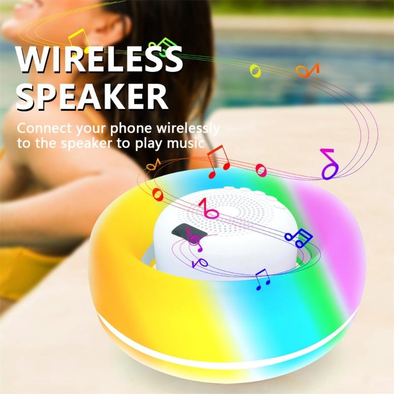 Плавающая Bluetooth-колонка с динамической светодиодной подсветкой, водонепроницаемость IPX6, отображение температуры для вечеринок у бассейна, плавания