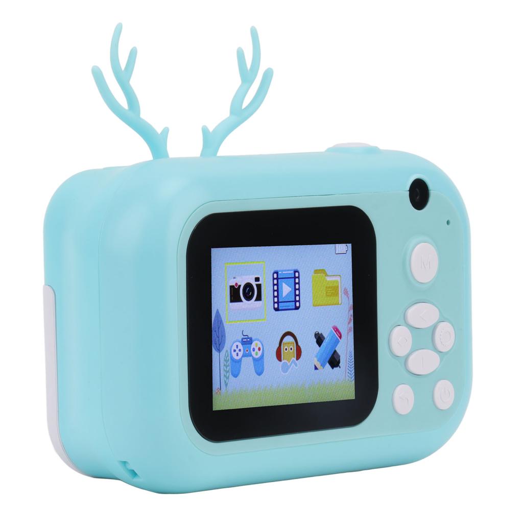 Детская камера для печати Mini 24MP Fawn Shape Blue HD Print Paper Roll Instant Photo Cameras