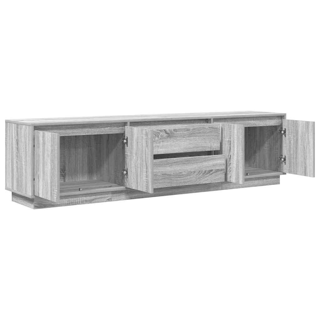 TV Stand with LED Lights Grey Sonoma 193.5x41x50 cm