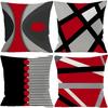 Красная и черная геометрическая современная крутая наволочка для спальни, дивана, декоративная наволочка на подушку с молнией