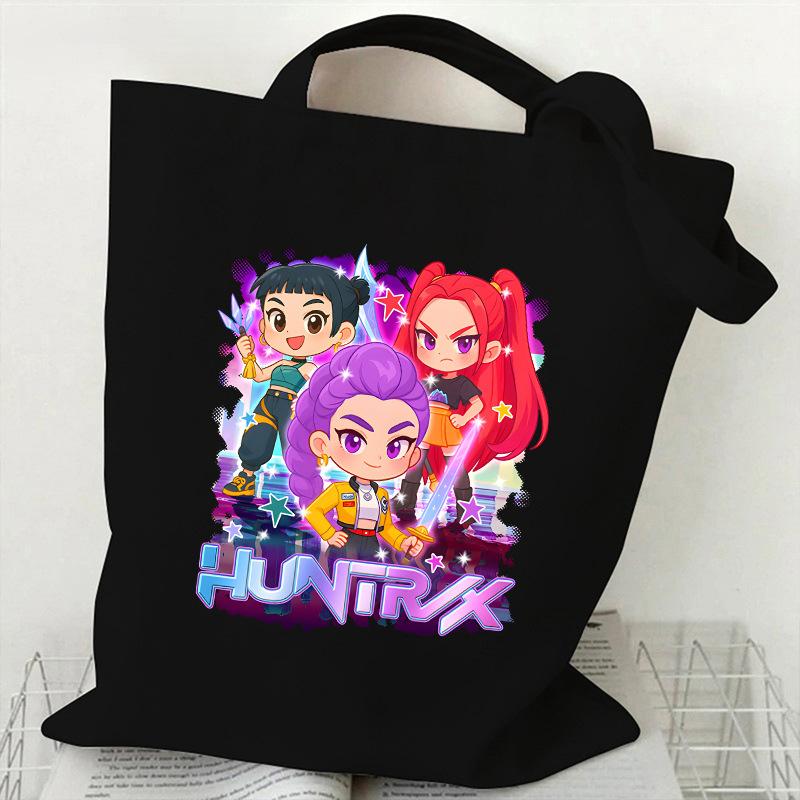 Сумка-тоут из парусины с принтом KPOP Korean Witch Hunter Group, одноплечевая, ручная, для покупок