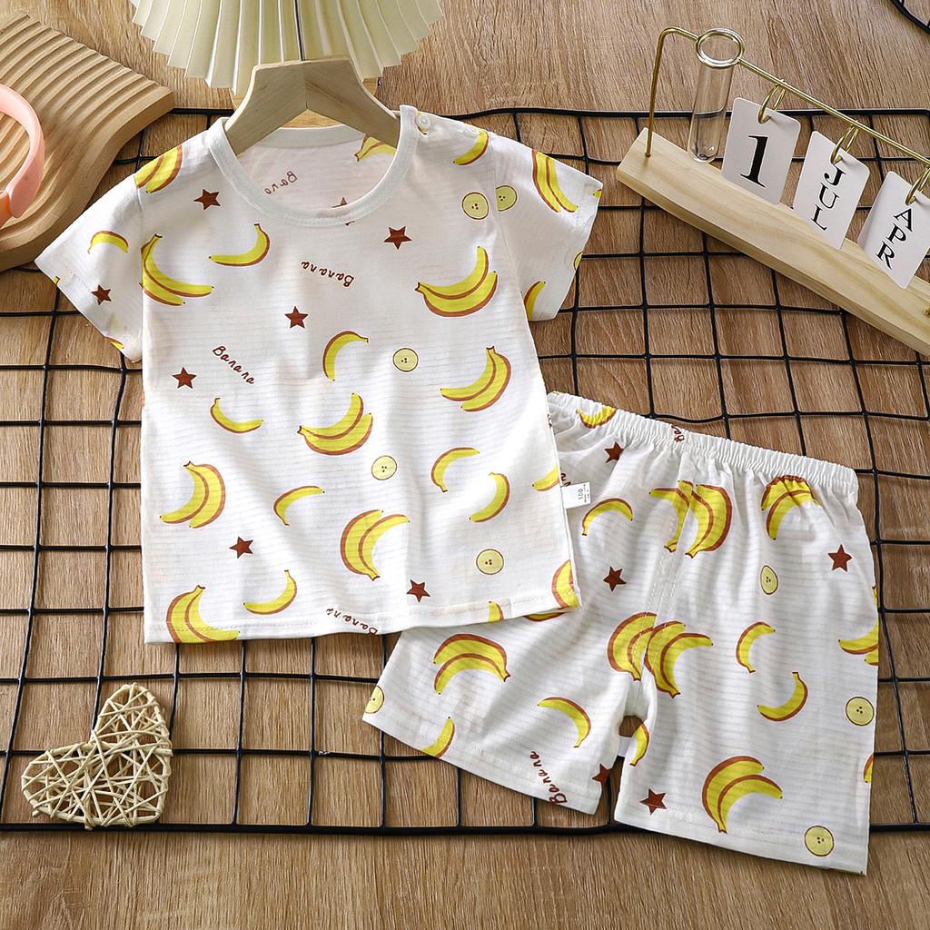 Летний детский комплект с короткими рукавами, хлопковые шорты для мальчиков и девочек для детей