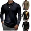 Men'S Lapel Long Sleeve Printed Casual Top Loose Sports Lapel Shirt