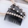 20 Teeth Girls Hairband Headwear Hair Clip Inserted Hair Comb Bangs Hairpins Rhinestone Buttons