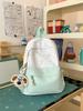 Schoolbag milky white fresh floral cute bear patchwork student backpack for students and healing style gentle bestie travel mini backpack