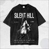 Хлопковая футболка унисекс в винтажном стиле с принтом Пирамидоголового из Silent Hill, одежда для фанатов психологических хоррор-игр, повседневная футболка с коротким рукавом