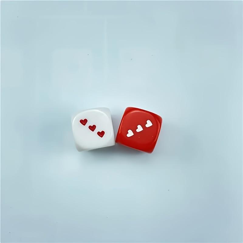 4 шт. Большие кубики в форме сердца 2,5 см/0,98 дюйма, Идеальные игровые реквизиты, Подарок на День святого Валентина