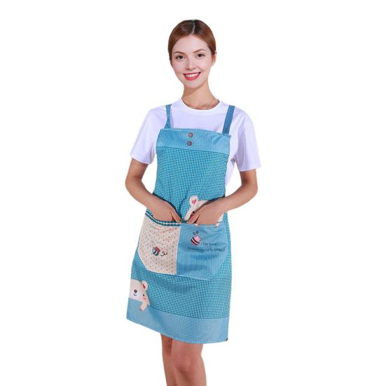 Кухонный фартук Мультяшный медведь Полиэстер Без рукавов Водонепроницаемый Маслостойкий Кухонный помощник для дома Ресторана Кафе
