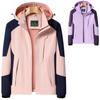 Повседневная куртка-дождевик в стиле пэчворк, съемная шапка, длинный рукав, молния, ветровка, женская, водонепроницаемая, большого размера, верхняя одежда 5XL