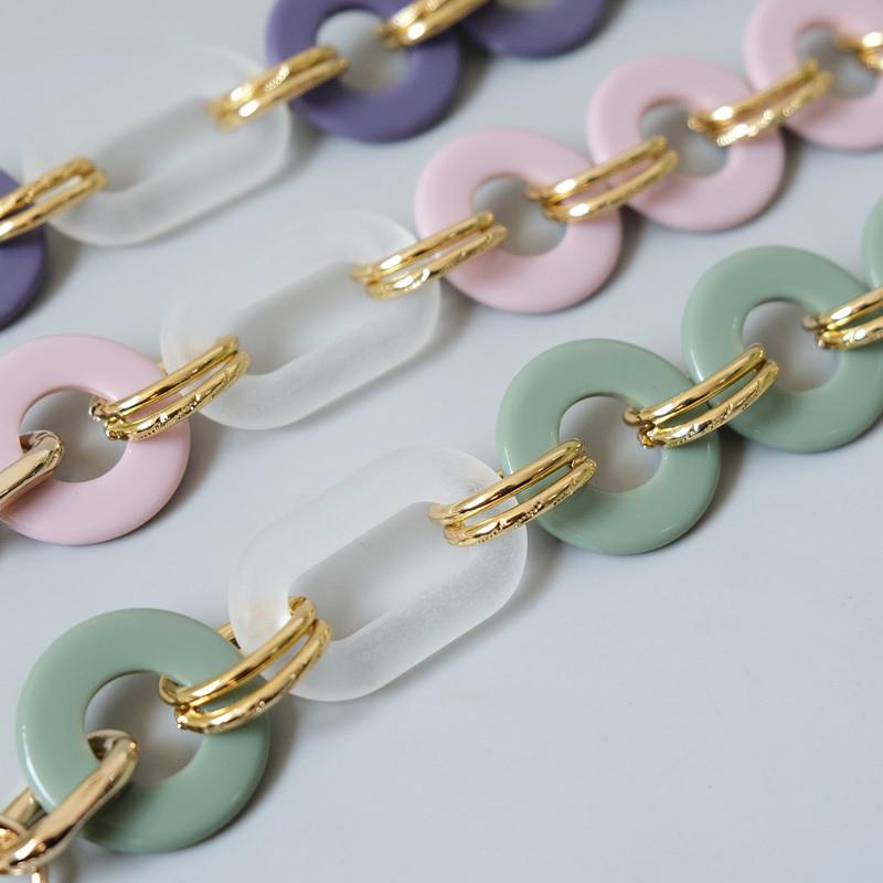 Новый аксессуар для женской сумки, фиолетовый, зеленый, красный, детали из акриловой смолы, роскошный браслет ручной работы, женский сменный браслет с ручкой для сумки, обруч