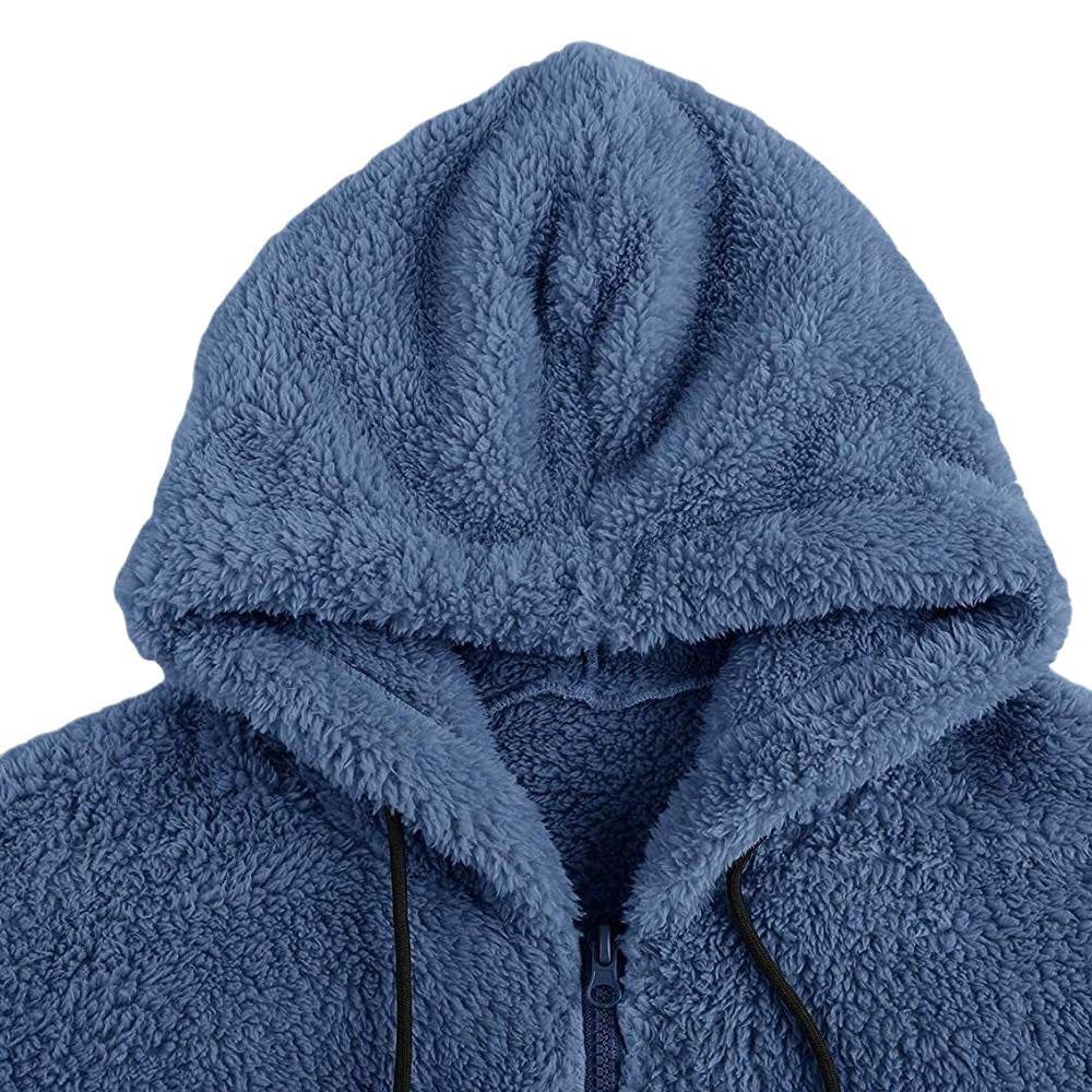 QICED Autumn Men's Fleece Cardigan Hooded Jacket