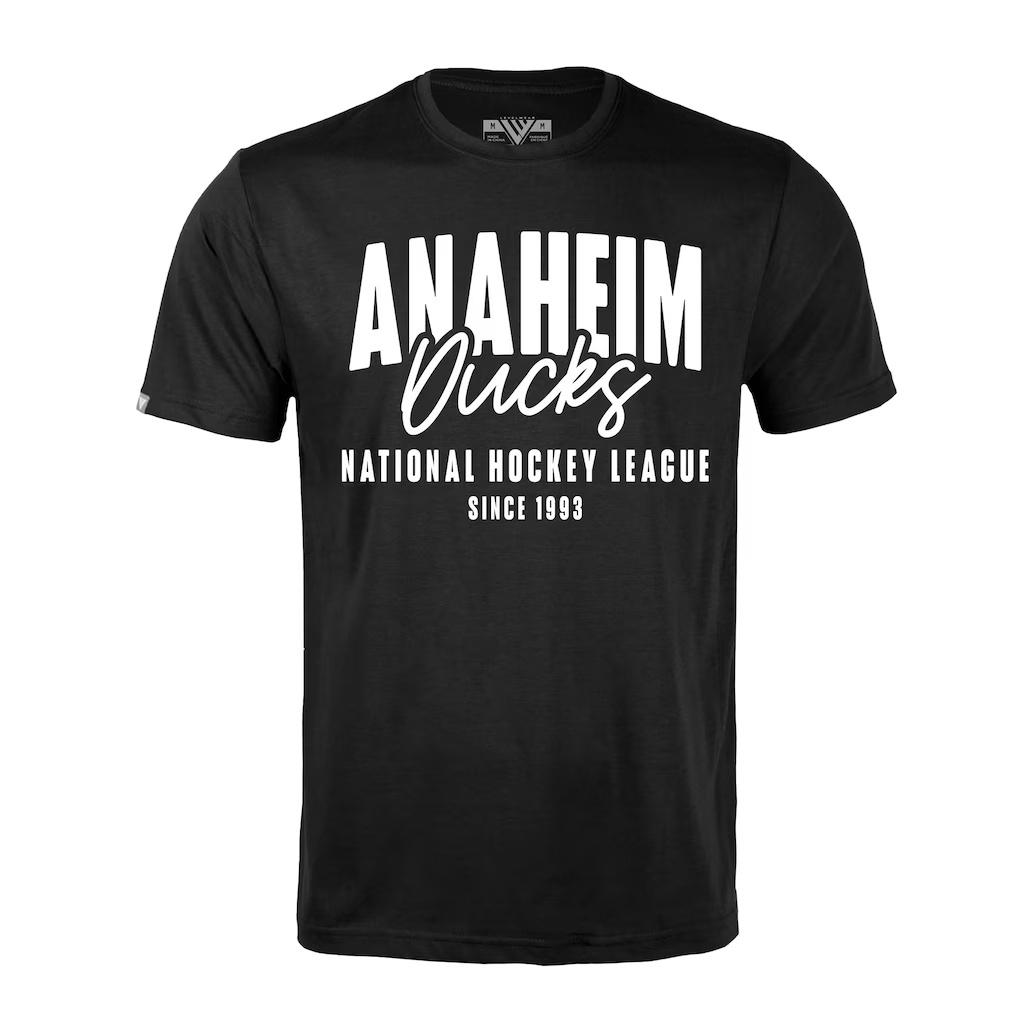 Футболка с основным логотипом Anaheim Ducks Модная мужская и женская Уличная одежда Летняя Удобная с коротким рукавом Дышащая Винтажная футболка