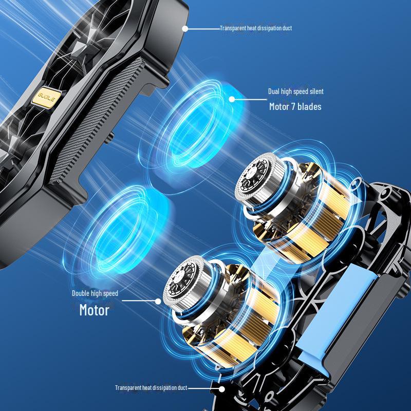 Радиатор с двумя вентиляторами FS01 2024 года: Портативный тихий беспроводной охладитель для игрового телефона