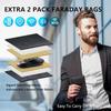 Faraday Key Fob Protector, Faraday Box For Car Keys With 2 PACK Faraday Bags, RFID Box For Car Keys, Car Key Signal Blocking Box Box For Car Security