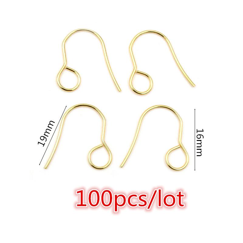 30-100 шт. Крючки для сережек из нержавеющей стали DIY Застежки Фурнитура Аксессуары для изготовления бижутерии ручной работы Швензы Сталь Золото