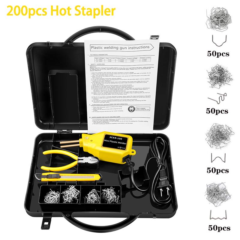 Новый сварочный аппарат для пластика, мини-тепловая пушка 100 Вт, горячий степлер, сварочный аппарат для пластика, Pro, автомобильный бампер, электронный набор инструментов для ремонта пайки