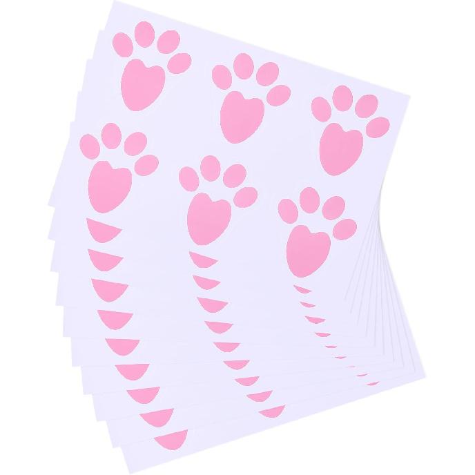 Ocosy 60Pcs Removable Easter Bunny Paw Prints Rabbit Paw Print Floor Decal Clings Easter Party Decorations