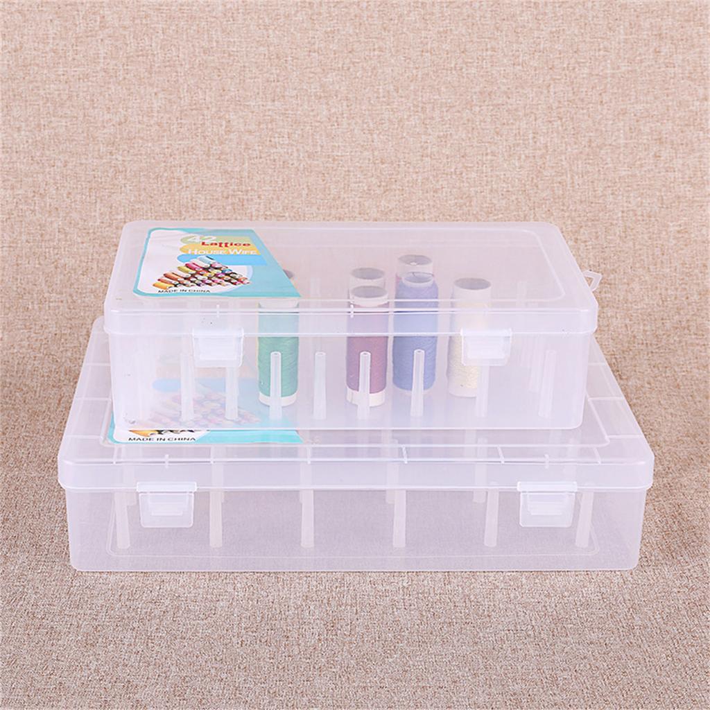 Прозрачная коробка для катушек ниток, контейнер для хранения 42 катушек, органайзер для швейных ниток, швейные принадлежности