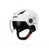 ABS Approved Motorcycle Helmets Flip Up Vintage with Visor Summer Short Lens Dual Mirror Black