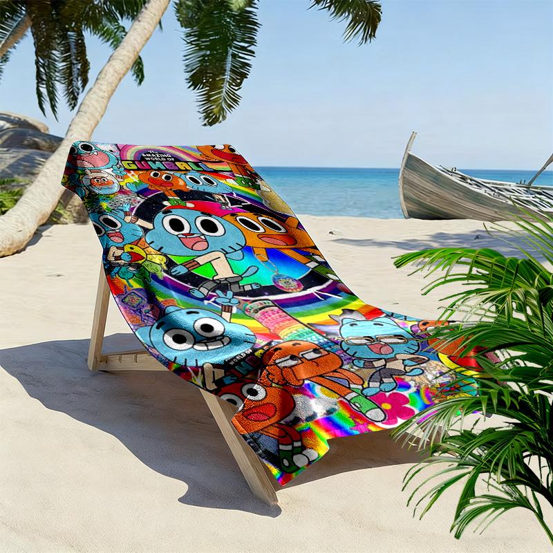 The Amazing World of Gumball Print Beach Towel, Large Soft Quick Dry Towel for Beach Camping Swimming