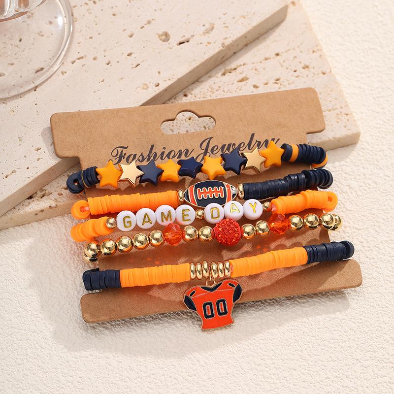 5 шт./компл. Цветной многослойный браслет ручной работы эластичный стекируемый спортивный ручной браслет Chian