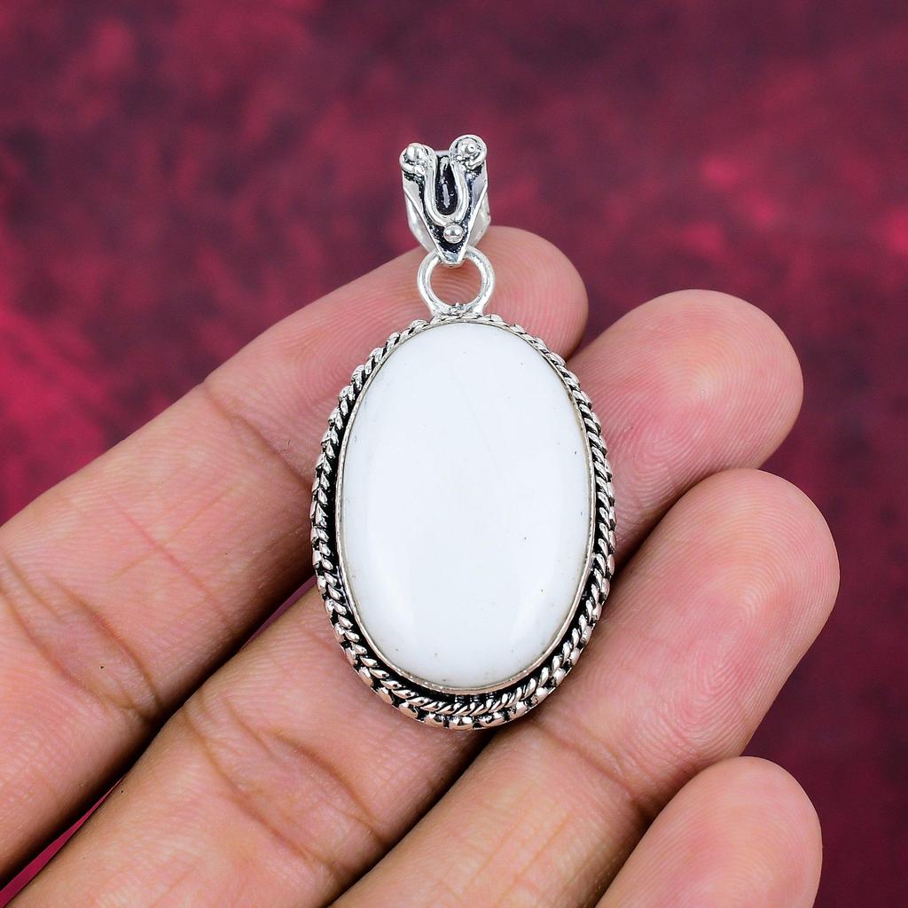 Белый коралловый кулон из стерлингового серебра 925 пробы, ювелирные изделия с подвеской из драгоценных камней ручной работы, подарки для жены, абсолютно новый кулон