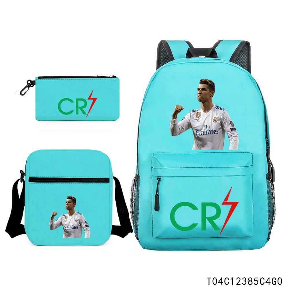 Luo Qixing Three-Piece Schoolbag, Male And Female Students Leisure Bag, Printed Large-Capacity Outdoor Backpack