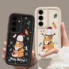 Чехол с рисунком оленя для Samsung S24 S23 S22 Ultra S21 Plus S20 FE A55 A35 A54 A53 A52 A34 A15 A14, противоударный мягкий чехол для телефона со снеговиком