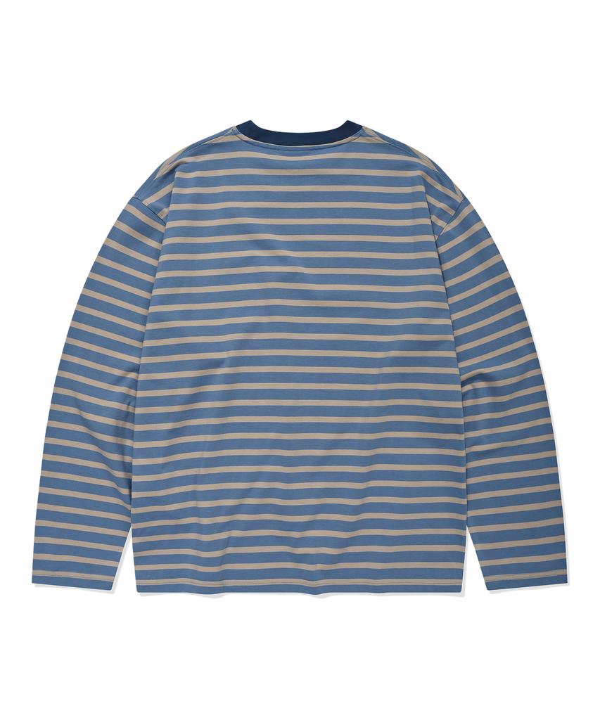 COVERNAT Striped Long Sleeve Dusty Blue