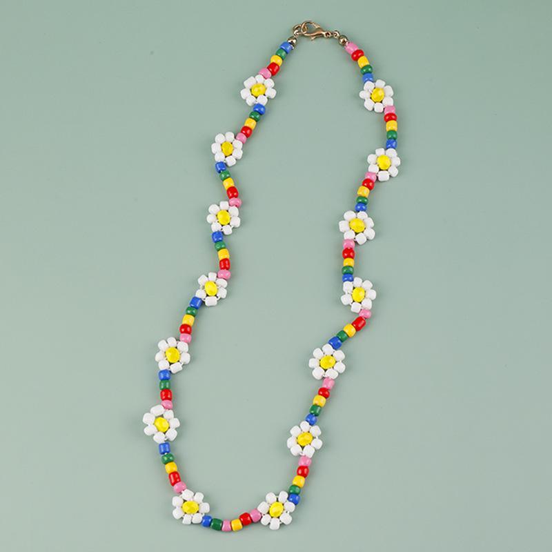 Ювелирный набор из ожерелья ручной работы «Маргаритка» и разноцветного браслета с бусинами для детей Yunyun Jewelry