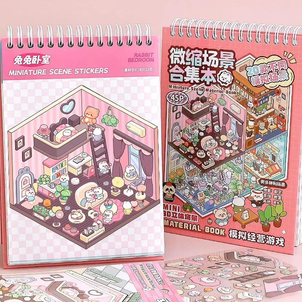 20в1 альбом с наклейками пейзаж миниатюрная коллекция сцен палатка наклейка украшение для ребенка