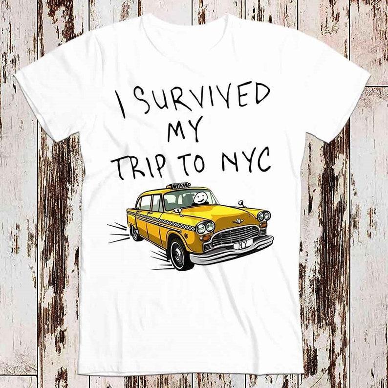 230 г/м² 100% хлопок Том Я выжил в своей поездке в Нью-Йорк Желтый паук такси боевик фильм смешная крутая футболка мужчины женщины унисекс 80S винтажный стиль 8015