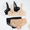 2023 Sexy Women's Fashion Lace Lingerie Set Bralette Top and Shorts Thin Bra Middle Waist Panties Bikini Set Underwear Sleepwear 34/40 B Cup