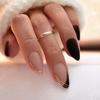 24 Pieces Autumn and Winter Simple White Black Sweet Cool Girl Oblique French Fake Nail Manicure Film European and American Ins Style