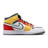 Air Jordan 1 Mid SE GS Multi-Color Canvas Kids Sneakers White Black Picante-Red DV1316-100