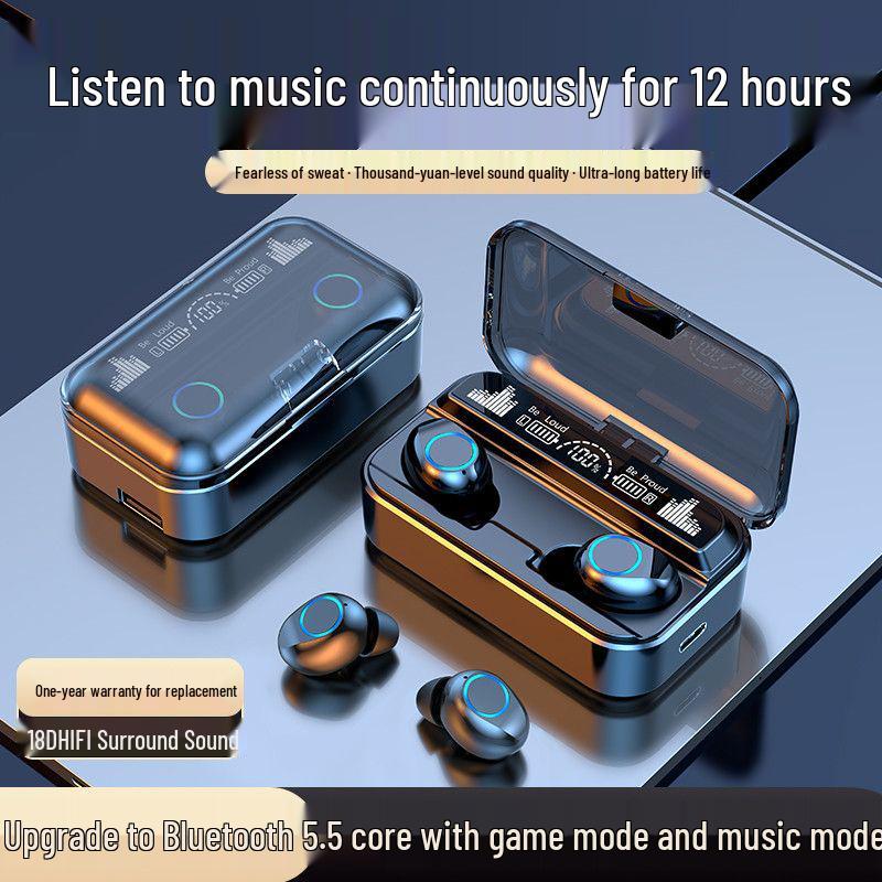 2025 Wireless Bluetooth 5.5 Headphones - Heavy Bass, Binaural Sports, Compatible with Huawei, Apple, Xiaomi, OPPO, Free Shipping