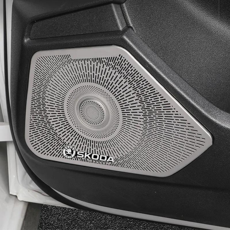 Стерео наклейка значок декора для автомобильного аудио Для Skoda Octavia MK2 MK3 2 3 A7 Fabia Karoq Kodiaq Superb Rapid Kamiq Scala Yeti