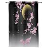 2pcs Japanese Cherry Blossom Moon Minimalist Curtains for Living Room Bedroom Modern Window Decor
