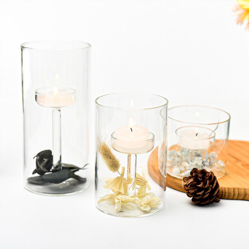 1 шт. подсвечник из прозрачного стекла, подставка для светильника, подсвечник в европейском стиле, свадебное украшение