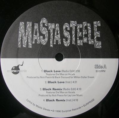 12-дюймовая пластинка MASTA STEELE - Black Love / While I Bust NONE Surprise Record 1996 США Рэп и Хип-Хоп/R&B Б/у
