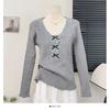 Korean Lace Trim Knit Top Spring New Slim Fit Base Layer Long Sleeve Soft Touch Shirt