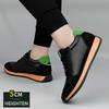 Fashion Large Size Unisex Cowhide Sneakers Elevator Shoes Hidden Height Increasing Shoes Men 5CM Sports Casual Oxfords Women Heightening