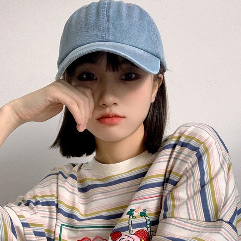 Бейсболка в стиле хип-хоп из денима для женщин и мужчин, однотонная кепка с застежкой-молнией, регулируемая солнцезащитная кепка JK Solid Y2K для корейских девушек и пап, кепки для дальнобойщиков