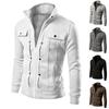 Мужская мода повседневная свободная куртка-толстовка с воротником-стойкой и пуговицами