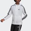 adidas Женская белая ветровка с капюшоном и 3 полосками H10243