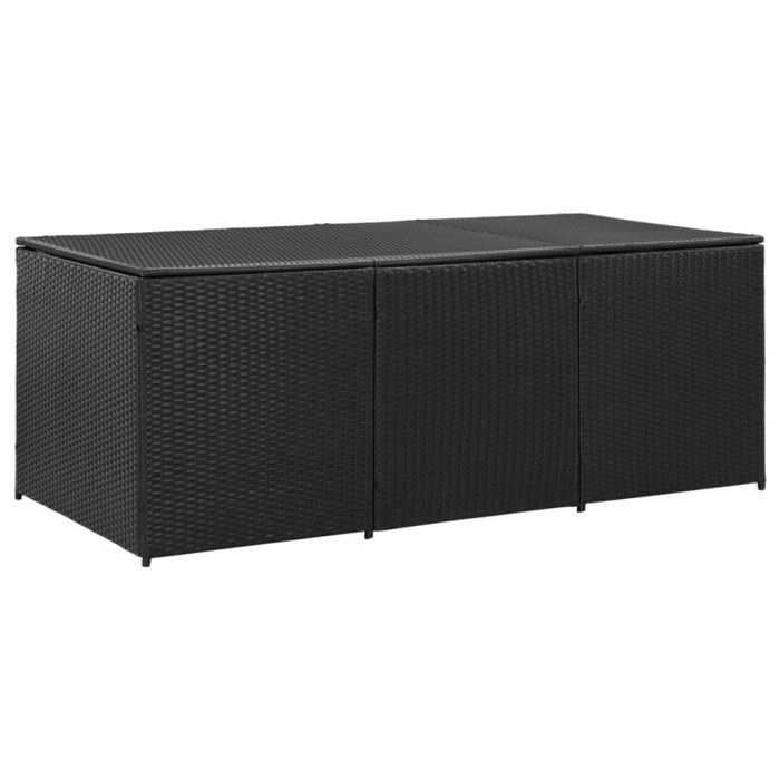 Storage Box - Woven Resin - 180x90x70 Cm - Black - Gas Lift Mechanism